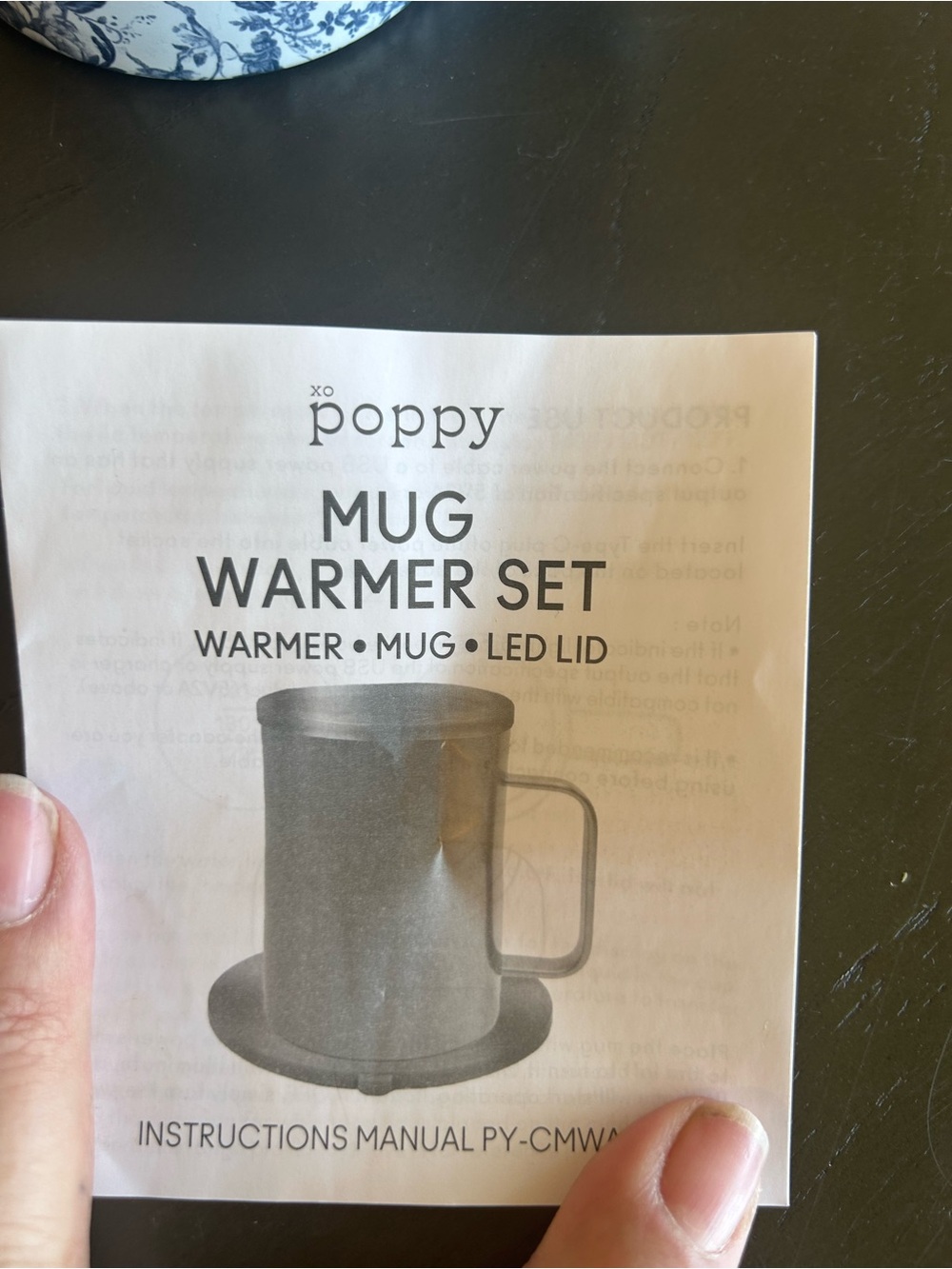 Floral Mug Warmer Set with LED Lid